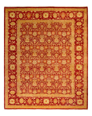 Contemporary Eclectic Red Wool Area Rug 8' 2" x 10' 1" - Solo Rugs