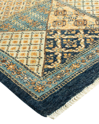 Contemporary Eclectic Blue Wool Area Rug 8' 1" x 9' 6" - Solo Rugs