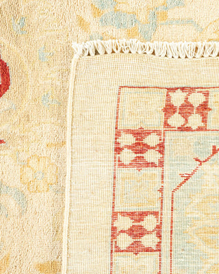 Contemporary Eclectic Ivory Wool Area Rug 9' 2" x 11' 10" - Solo Rugs