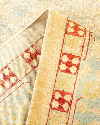 Contemporary Eclectic Ivory Wool Area Rug 9' 2" x 11' 10" - Solo Rugs