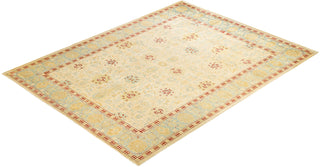 Contemporary Eclectic Ivory Wool Area Rug 9' 2" x 11' 10" - Solo Rugs
