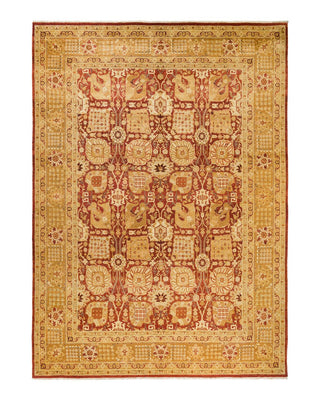 Contemporary Eclectic Orange Wool Area Rug 9' 0" x 12' 4" - Solo Rugs