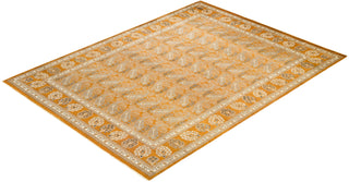 Contemporary Eclectic Yellow Wool Area Rug 9' 1" x 12' 0" - Solo Rugs