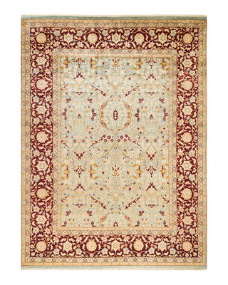 Contemporary Eclectic Light Blue Wool Area Rug 8' 9" x 11' 9" - Solo Rugs