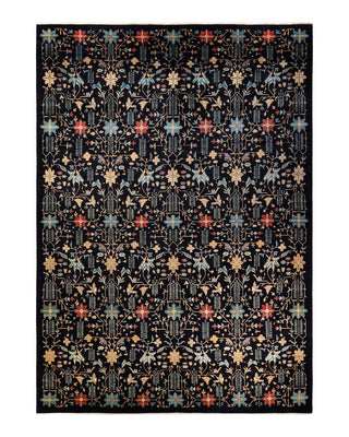 Contemporary Eclectic Black Wool Area Rug 10' 1" x 14' 2" - Solo Rugs