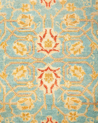 Traditional Mogul Light Blue Wool Runner 2' 8" x 13' 8" - Solo Rugs