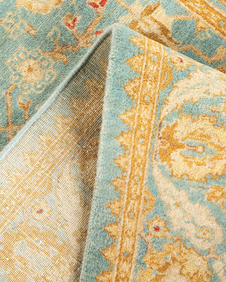 Traditional Mogul Light Blue Wool Runner 2' 8" x 13' 8" - Solo Rugs
