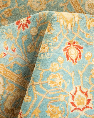 Traditional Mogul Light Blue Wool Runner 2' 8" x 13' 8" - Solo Rugs