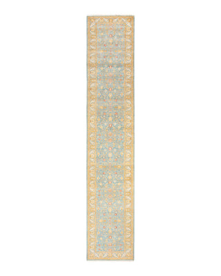 Traditional Mogul Light Blue Wool Runner 2' 8" x 13' 8" - Solo Rugs