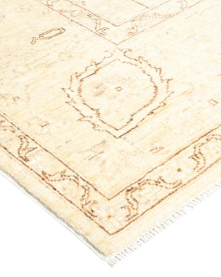 Contemporary Eclectic Ivory Wool Area Rug 8' 6" x 11' 5" - Solo Rugs