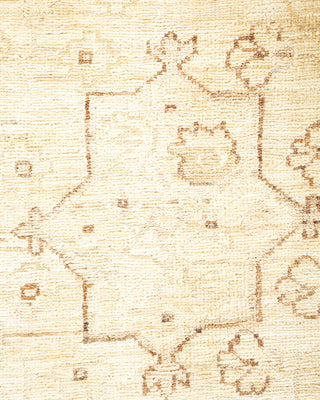 Contemporary Eclectic Ivory Wool Area Rug 8' 6" x 11' 5" - Solo Rugs
