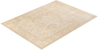 Contemporary Eclectic Ivory Wool Area Rug 8' 6" x 11' 5" - Solo Rugs