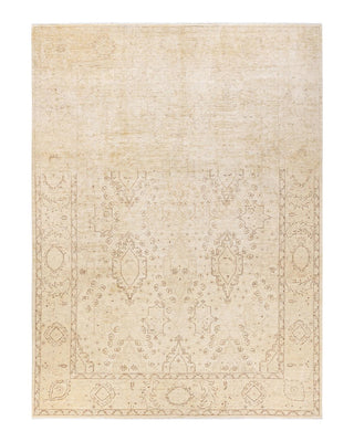 Contemporary Eclectic Ivory Wool Area Rug 8' 6" x 11' 5" - Solo Rugs