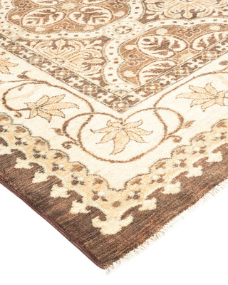 Contemporary Eclectic Brown Wool Area Rug 6' 3" x 8' 4" - Solo Rugs