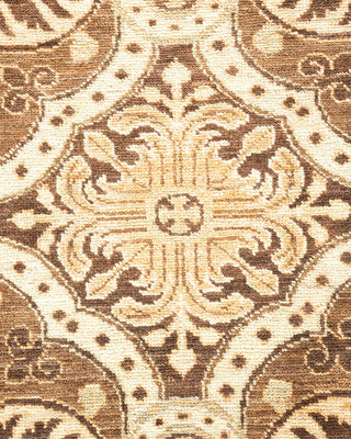 Contemporary Eclectic Brown Wool Area Rug 6' 3" x 8' 4" - Solo Rugs