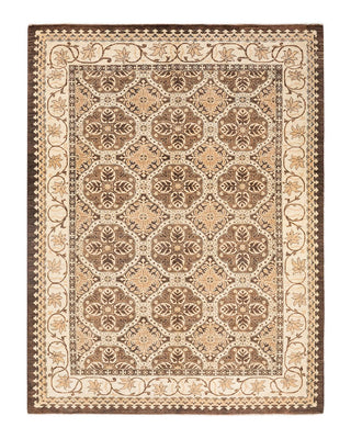 Contemporary Eclectic Brown Wool Area Rug 6' 3" x 8' 4" - Solo Rugs