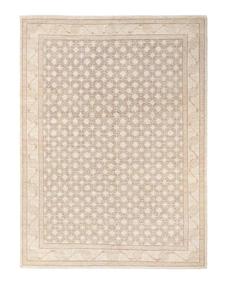 Traditional Khotan Ivory Wool Area Rug 6' 10" x 9' 7" - Solo Rugs