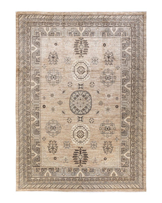 Traditional Khotan Ivory Wool Area Rug 8' 8" x 12' 2" - Solo Rugs