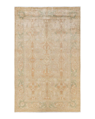 Contemporary Eclectic Ivory Wool Area Rug 6' 0" x 9' 1" - Solo Rugs