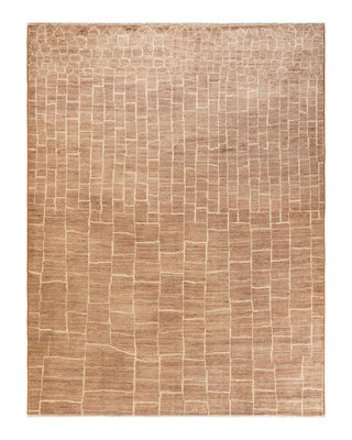 Bohemian Moroccan Brown Wool Area Rug 7' 6" x 9' 8" - Solo Rugs