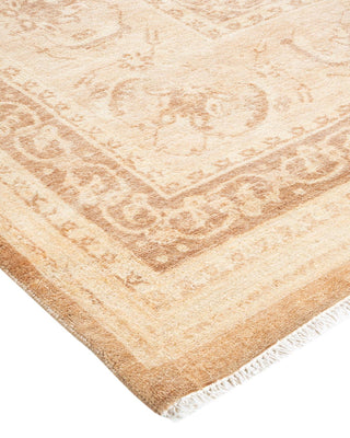 Traditional Mogul Beige Wool Area Rug 7' 10" x 9' 8" - Solo Rugs