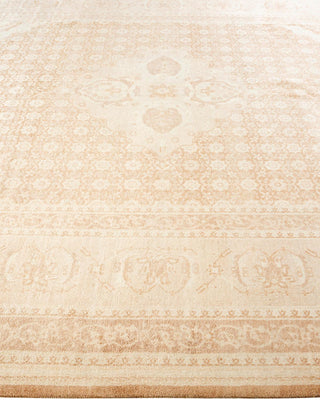 Traditional Mogul Beige Wool Area Rug 7' 10" x 9' 8" - Solo Rugs