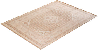 Traditional Mogul Beige Wool Area Rug 7' 10" x 9' 8" - Solo Rugs