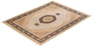 Traditional Mogul Ivory Wool Area Rug 8' 2" x 10' 5" - Solo Rugs