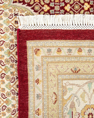Traditional Mogul Red Wool Area Rug 10' 0" x 14' 0" - Solo Rugs