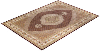 Traditional Mogul Red Wool Area Rug 10' 0" x 14' 0" - Solo Rugs
