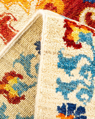 Contemporary Suzani Red Wool Area Rug 6' 2" x 9' 4" - Solo Rugs