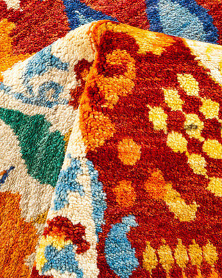Contemporary Suzani Red Wool Area Rug 6' 2" x 9' 4" - Solo Rugs