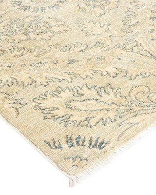 Contemporary Eclectic Green Wool Runner 2' 8" x 8' 2" - Solo Rugs