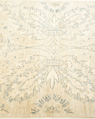Contemporary Eclectic Green Wool Runner 2' 8" x 8' 2" - Solo Rugs