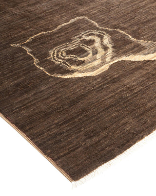 Contemporary Eclectic Brown Wool Area Rug 6' 8" x 9' 6" - Solo Rugs