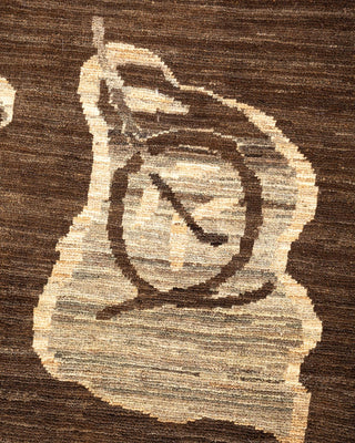 Contemporary Eclectic Brown Wool Area Rug 6' 8" x 9' 6" - Solo Rugs