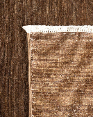 Contemporary Eclectic Brown Wool Area Rug 6' 8" x 9' 6" - Solo Rugs