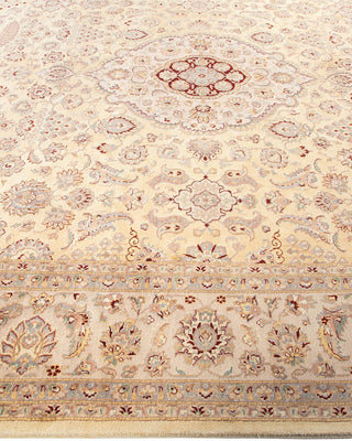 Traditional Mogul Beige Wool Area Rug 9' 0" x 12' 2" - Solo Rugs