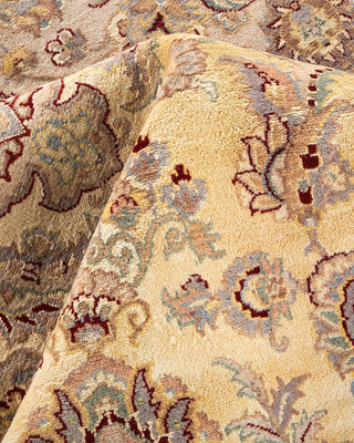 Traditional Mogul Beige Wool Area Rug 9' 0" x 12' 2" - Solo Rugs