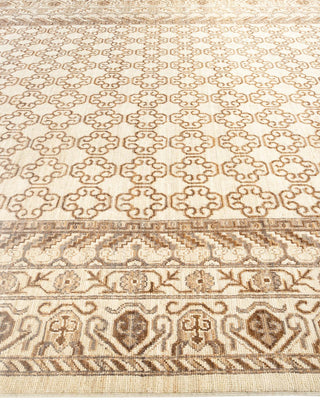 Traditional Khotan Ivory Wool Area Rug 8' 8" x 11' 8" - Solo Rugs