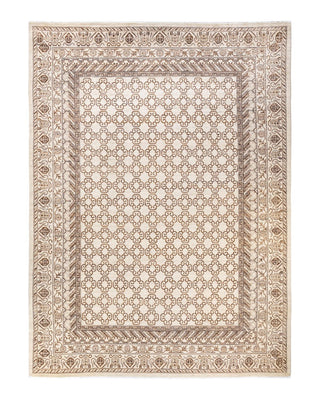 Traditional Khotan Ivory Wool Area Rug 8' 8" x 11' 8" - Solo Rugs
