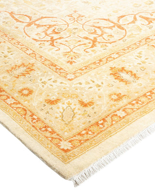 Traditional Mogul Ivory Wool Area Rug 6' 3" x 9' 4" - Solo Rugs