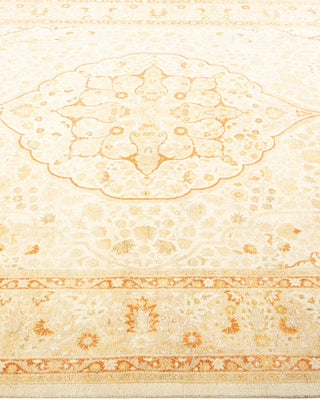 Traditional Mogul Ivory Wool Area Rug 6' 3" x 9' 4" - Solo Rugs