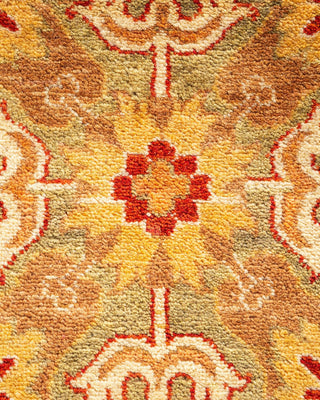 Traditional Mogul Orange Wool Area Rug 5' 4" x 6' 9" - Solo Rugs