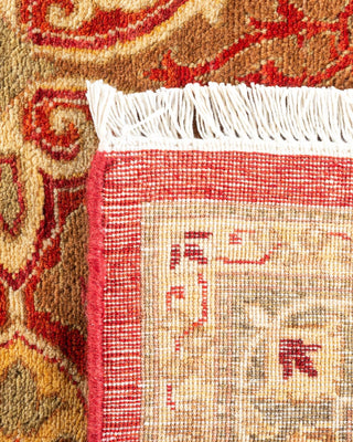 Traditional Mogul Orange Wool Area Rug 5' 4" x 6' 9" - Solo Rugs