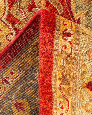 Traditional Mogul Orange Wool Area Rug 5' 4" x 6' 9" - Solo Rugs