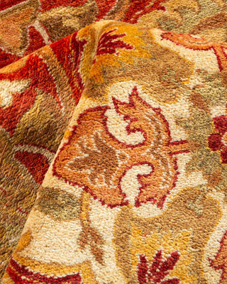 Traditional Mogul Orange Wool Area Rug 5' 4" x 6' 9" - Solo Rugs