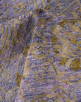 Contemporary Suzani Purple Wool Area Rug 9' 1" x 11' 8" - Solo Rugs