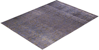Contemporary Suzani Purple Wool Area Rug 9' 1" x 11' 8" - Solo Rugs
