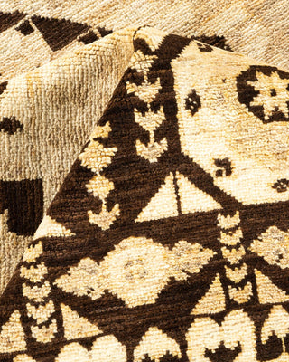 Contemporary Eclectic Brown Wool Area Rug 8' 8" x 11' 1" - Solo Rugs